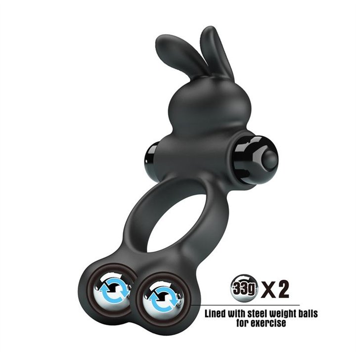 Yusuf Vibrating Penis Ring with Steel Beads 2x33gr - BI-210346 - Teknashop Ltd