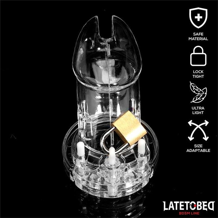Chastity Penis Cage Long Clear - 8436626090095 - Teknashop Ltd