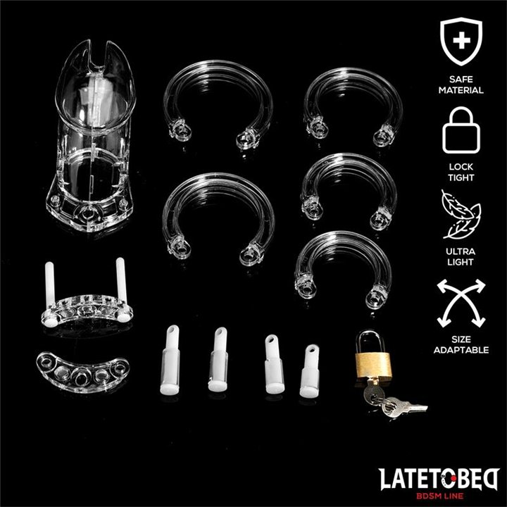 Chastity Penis Cage Long Clear - 8436626090095 - Teknashop Ltd
