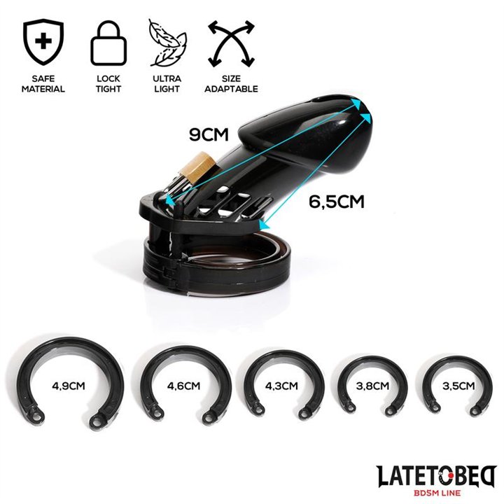 Chastity Penis Cage Long Black - 8436626090088 - Teknashop Ltd