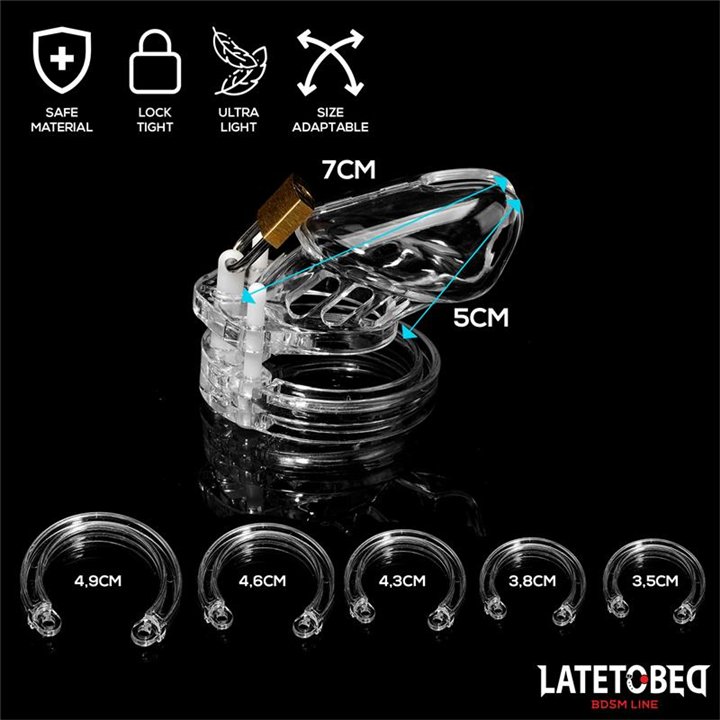 Chastity Penis Cage Short Clear - 8436626090071 - Teknashop Ltd