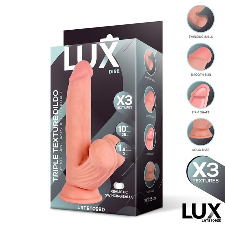 Dirk Triple Density Dildo with Swinging Balls 10 - LX-803 - Teknashop Ltd