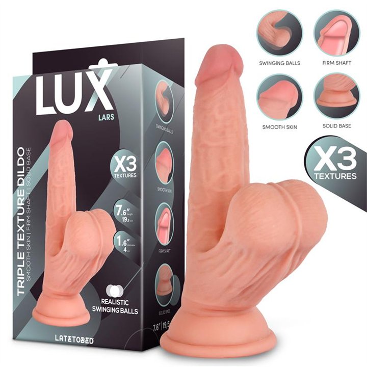 Lars Triple Density Dildo with Swinging Balls 7.6 - LX-799 - Teknashop Ltd