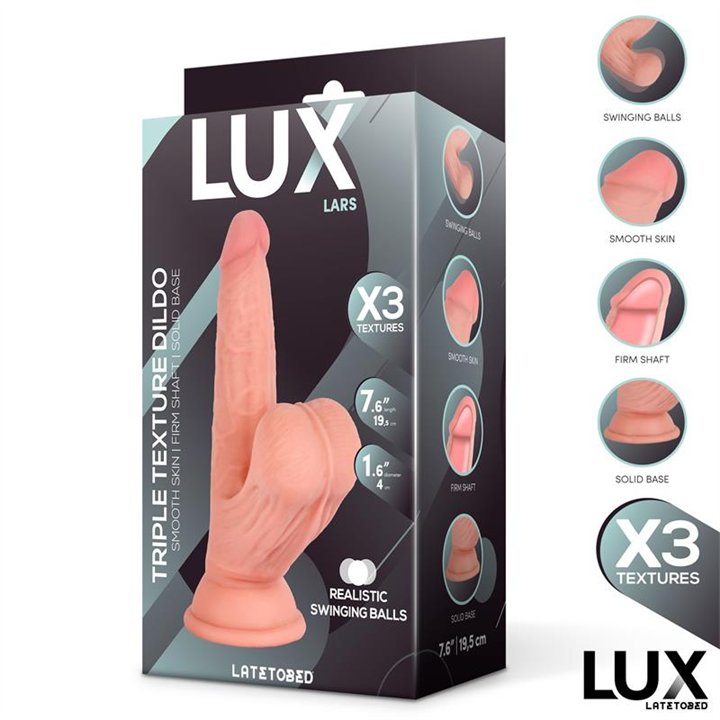 Lars Triple Density Dildo with Swinging Balls 7.6 - LX-799 - Teknashop Ltd