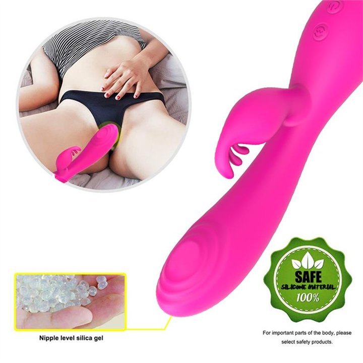 Magic Stick Rabbit Vibe with Pulsation Fuchsia - CS-A008-5 - Teknashop Ltd