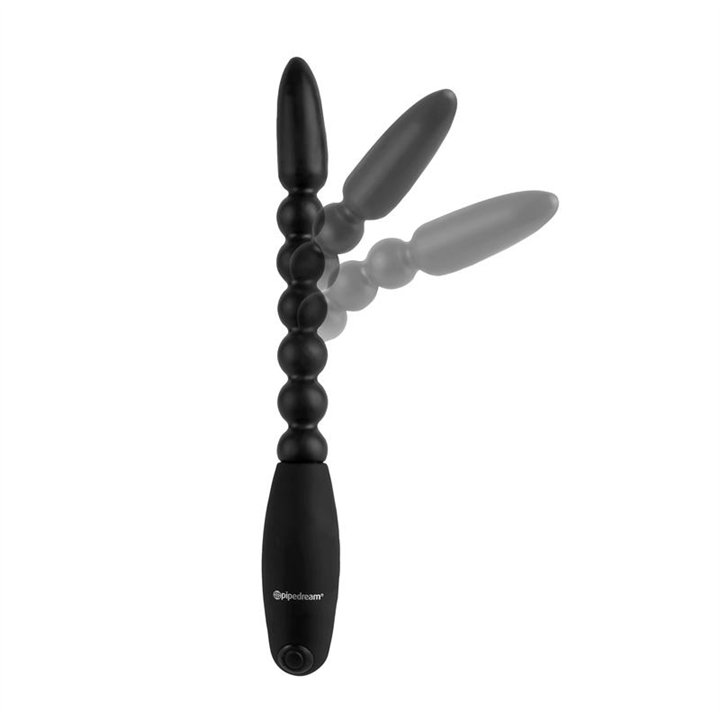 Anal Balls with Vibration Flexa Pleaser Black - PD-4654-23 - Teknashop Ltd