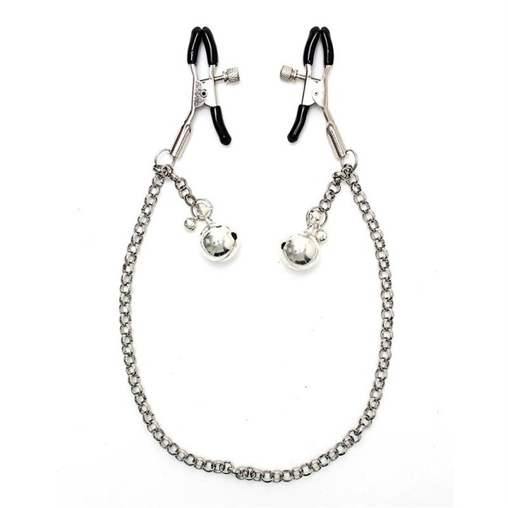 Nipple Clamps with Chain and Tincle Bells - R8165 - Teknashop Ltd