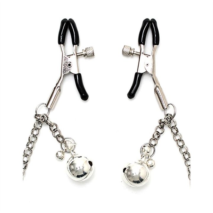 Nipple Clamps with Chain and Tincle Bells - R8165 - Teknashop Ltd