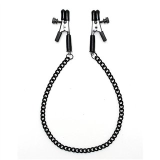 Adjustable nipple clamps with black chain - R8166 - Teknashop Ltd
