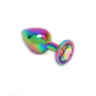 Anal plug and jewel in rainbow colors Plug Rainbow - R2580 - Teknashop Ltd