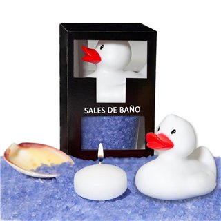 Bath Salts Set Lavender Duck, Candle and Shell 150gr - 8412345049682 - Teknashop Ltd