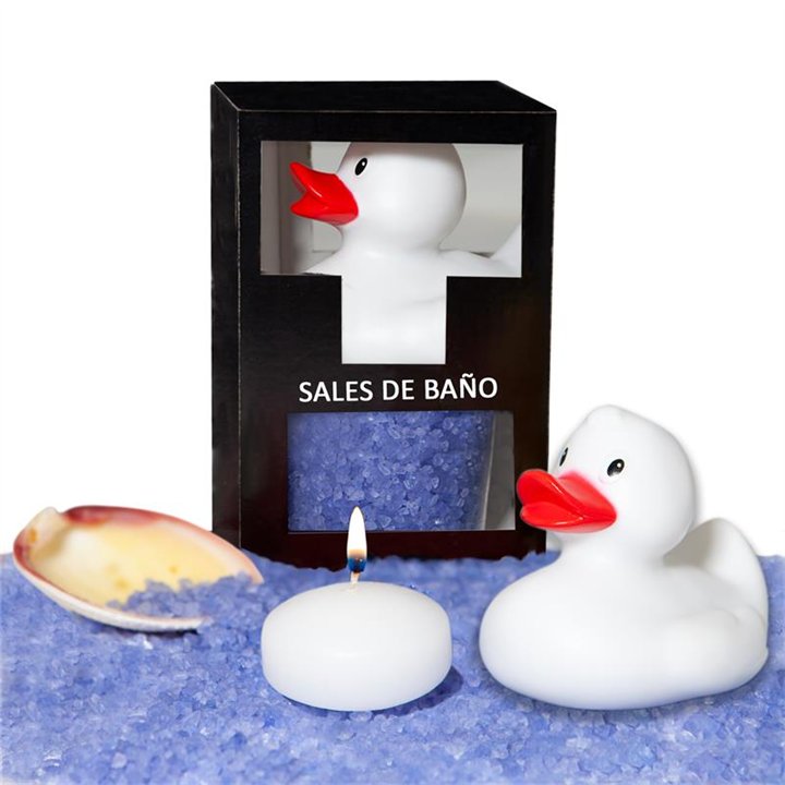 Bath Salts Set Lavender Duck, Candle and Shell 150gr - 8412345049682 - Teknashop Ltd