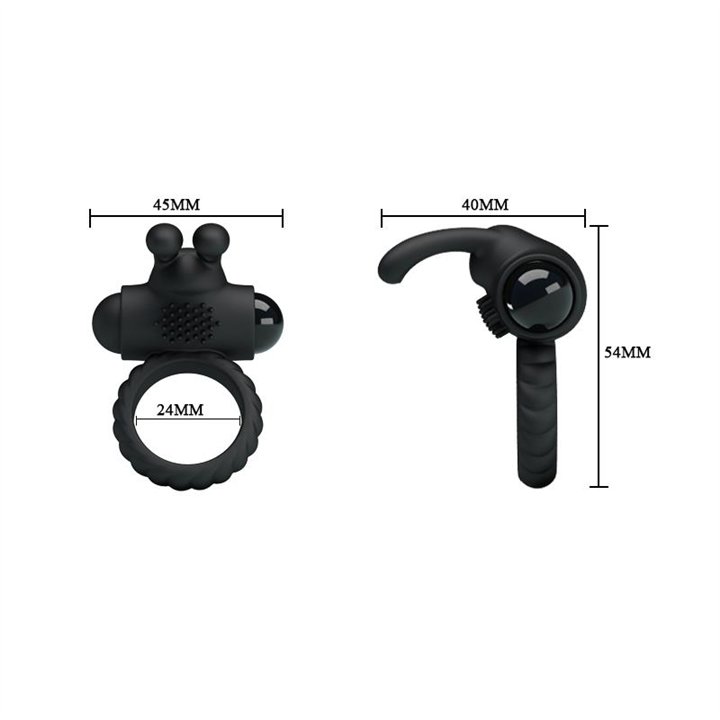 Vibrating Cock Ring Eudora Black - BI-026219 - Teknashop Ltd