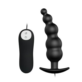 Anal Plug Bubbles Vibrator Black withRemote Control - BI-040039 - Teknashop Ltd