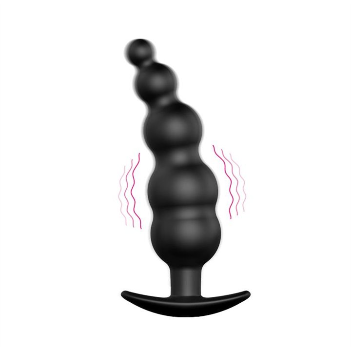 Anal Plug Bubbles Vibrator Black withRemote Control - BI-040039 - Teknashop Ltd