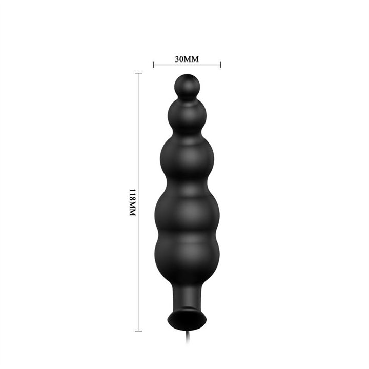 Anal Plug Bubbles Vibrator Black withRemote Control - BI-040039 - Teknashop Ltd