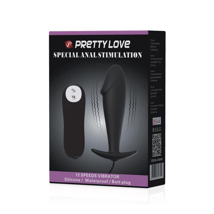 Anal Plug Black with Remote Control - BI-040040 - Teknashop Ltd