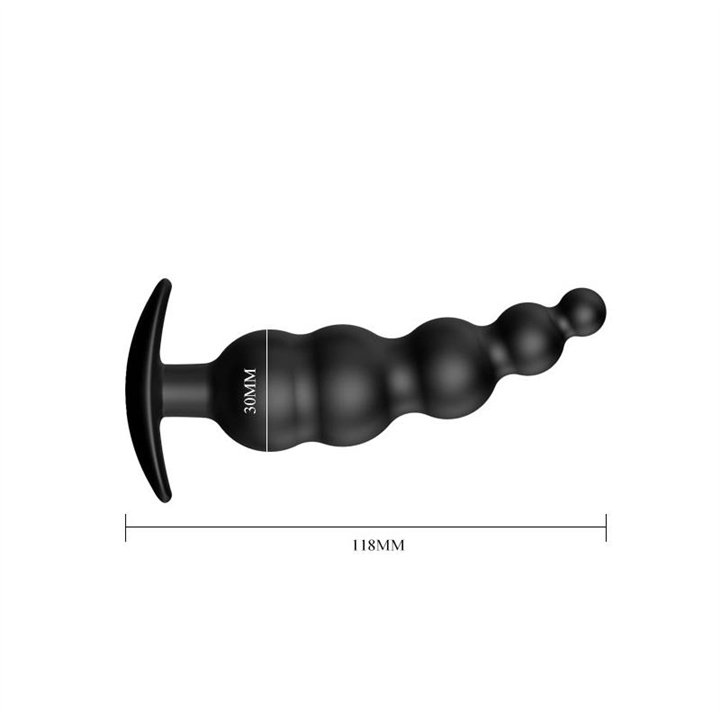 Anal Bubble Plug Black Silicone - BI-040039N - Teknashop Ltd