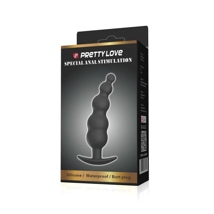 Anal Bubble Plug Black Silicone - BI-040039N - Teknashop Ltd