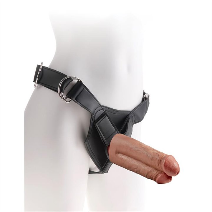 Strap-On Harness Two Cocks One Hole 7 Tan - PD-5644-22 - Teknashop Ltd