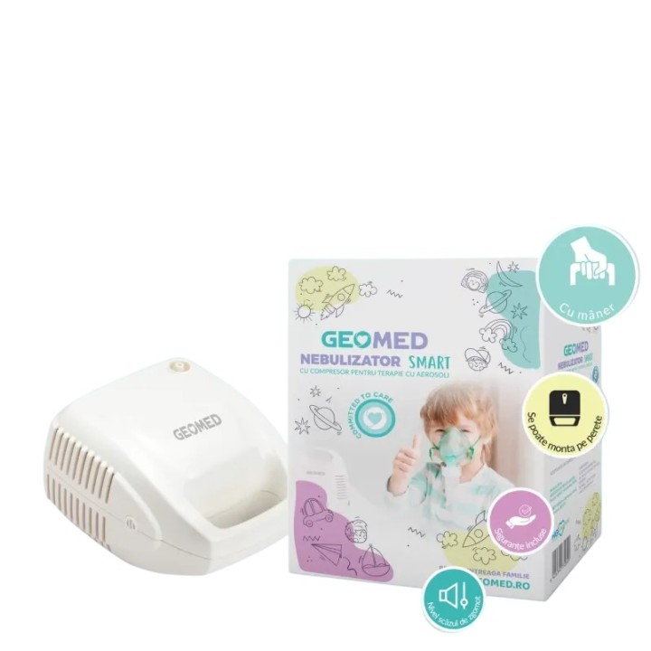 Geomed, Geomed, Nebulizers, With Compressor & Compact Design, For Adults & Children, Electric, Adult Mask, Child Mask, Mouthpiec