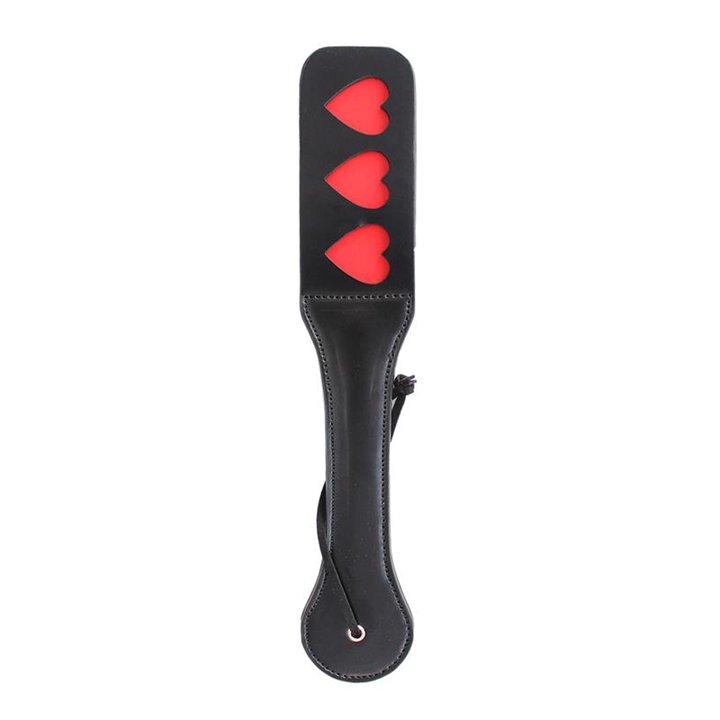 Vegan Leather Paddle with Hearts 32 cm - 843658379444 - Teknashop Ltd