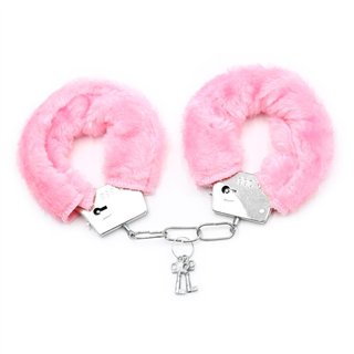 Furry Metal Handcuffs Pink - FI-459 - Teknashop Ltd