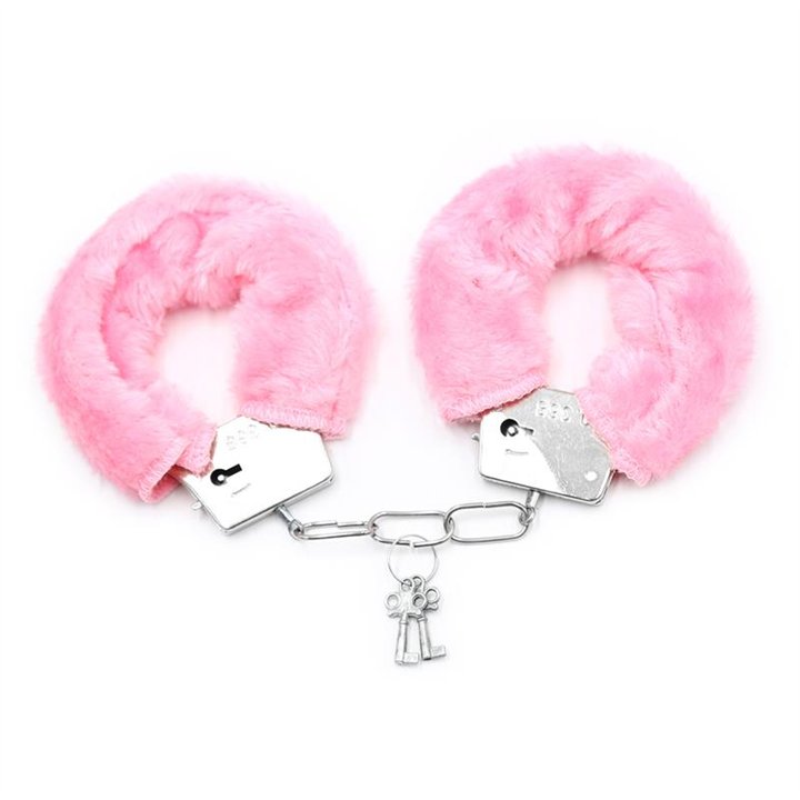 Furry Metal Handcuffs Pink - FI-459 - Teknashop Ltd