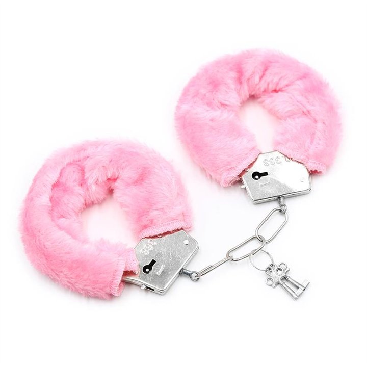 Furry Metal Handcuffs Pink - FI-459 - Teknashop Ltd