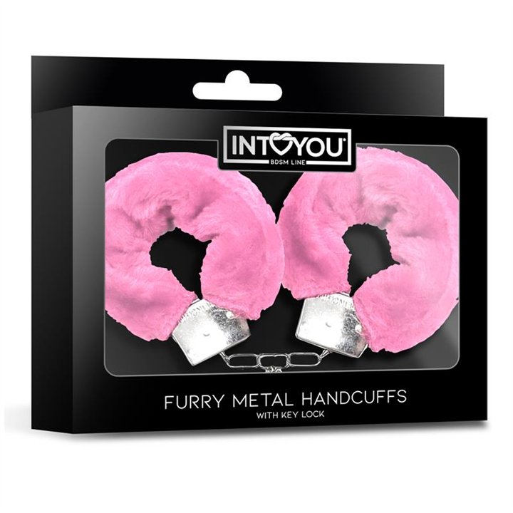 Furry Metal Handcuffs Pink - FI-459 - Teknashop Ltd