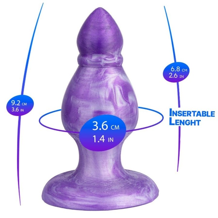 SILEXD - QUEEN ANAL PLUG FANTASY LIQUID SILICONE THERMOREACTIVE PURPLE 9.2 CM - D-245455 - Teknashop Ltd