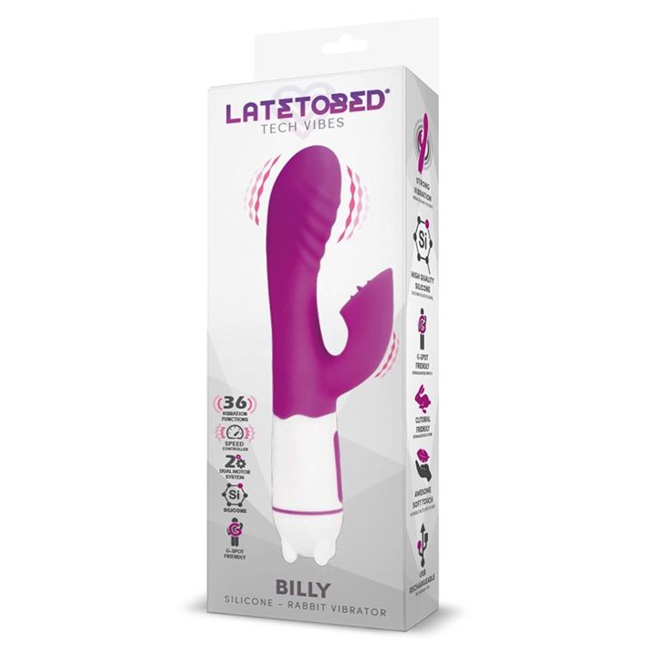 Billy USB Vibrator 36 Functions Silicone Purple - L-899 - Teknashop Ltd