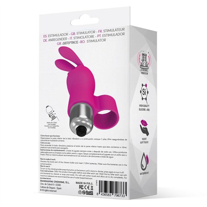 Fingyhop Vibrating Bullet with Rabbit Silicone Pink - LT-673 - Teknashop Ltd