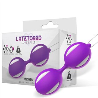 Misha Double Kegel Balls Silicone Purple - LT-670 - Teknashop Ltd
