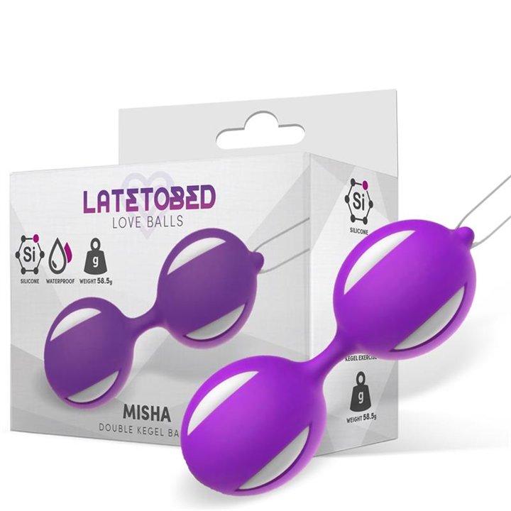 Misha Double Kegel Balls Silicone Purple - LT-670 - Teknashop Ltd