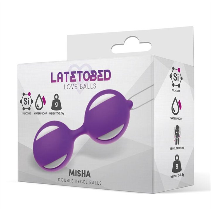 Misha Double Kegel Balls Silicone Purple - LT-670 - Teknashop Ltd