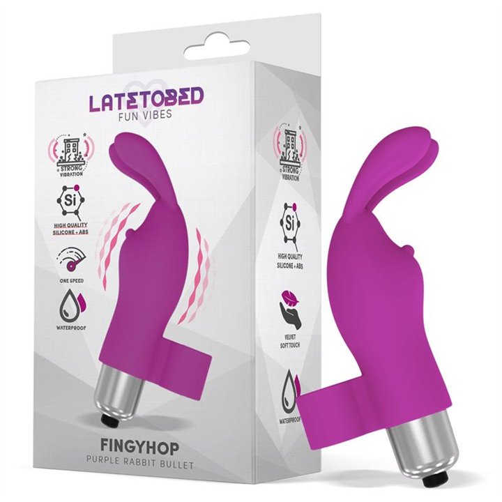 Fingyhop Vibrating Bullet with Rabbit Silicone Purple - LT-675 - Teknashop Ltd