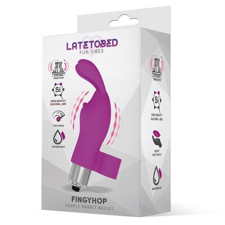 Fingyhop Vibrating Bullet with Rabbit Silicone Purple - LT-675 - Teknashop Ltd