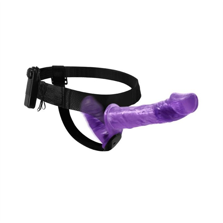 Harness Double Dildo with Vibration Purple - BW-022060-1 - Teknashop Ltd