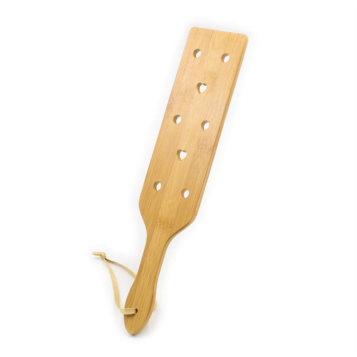 Bamboo Paddle with Hearts 33 cm - 843658379600 - Teknashop Ltd