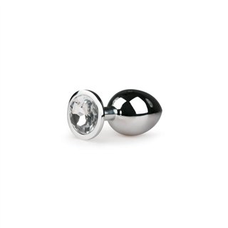 Metal Butt Plug No. 2 - Silver/Clear - ET125CLR - Teknashop Ltd