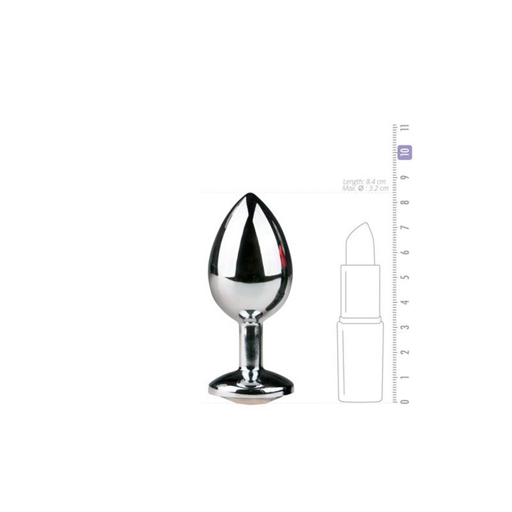 Metal Butt Plug No. 2 - Silver/Clear - ET125CLR - Teknashop Ltd
