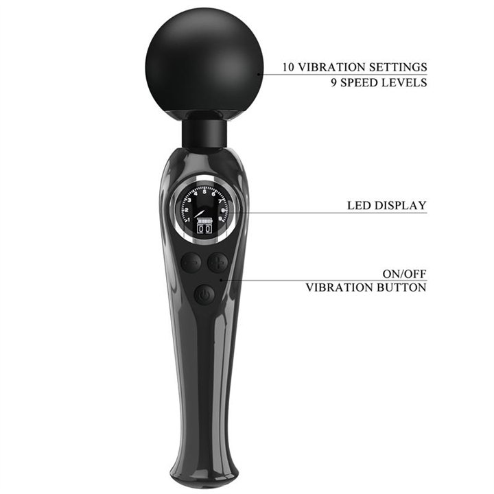 Stavros the Great Wand with Digital Screen Black - BW-055016-LED - Teknashop Ltd