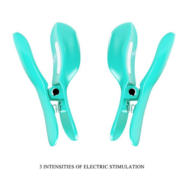 Surprise Box Vibrating Egg with Electric Shock Nipple Clamps Blue - BI-300034-1 - Teknashop Ltd