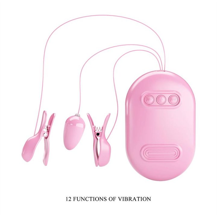 Surprise Box Vibrating Egg and Electric Shock Nipple Clamps Pink - BI-300034 - Teknashop Ltd