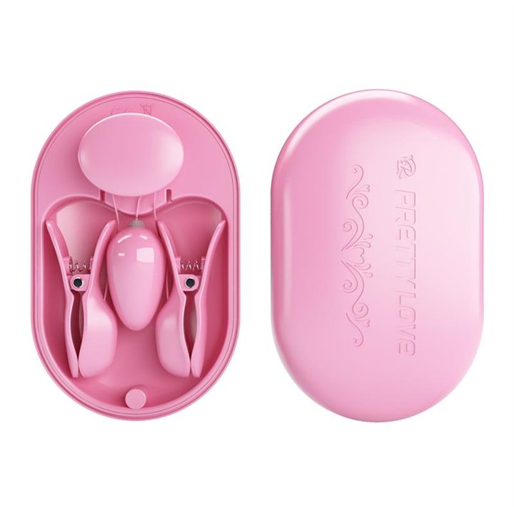 Surprise Box Vibrating Egg and Electric Shock Nipple Clamps Pink - BI-300034 - Teknashop Ltd