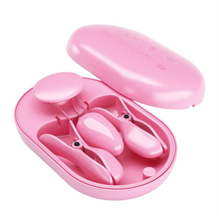 Surprise Box Vibrating Egg and Electric Shock Nipple Clamps Pink - BI-300034 - Teknashop Ltd