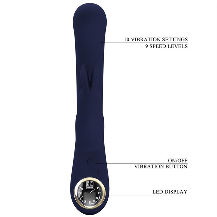 Lamar Vibrator G-Spot Rabbit Dark Blue - BW-500004-LED-2 - Teknashop Ltd