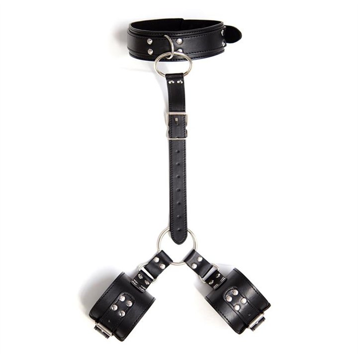 Collar with Restraints Adjustable Black - F-364 - Teknashop Ltd