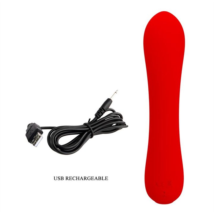 Prescott Vibrator USB Silicone Red - BI-014667-2 - Teknashop Ltd